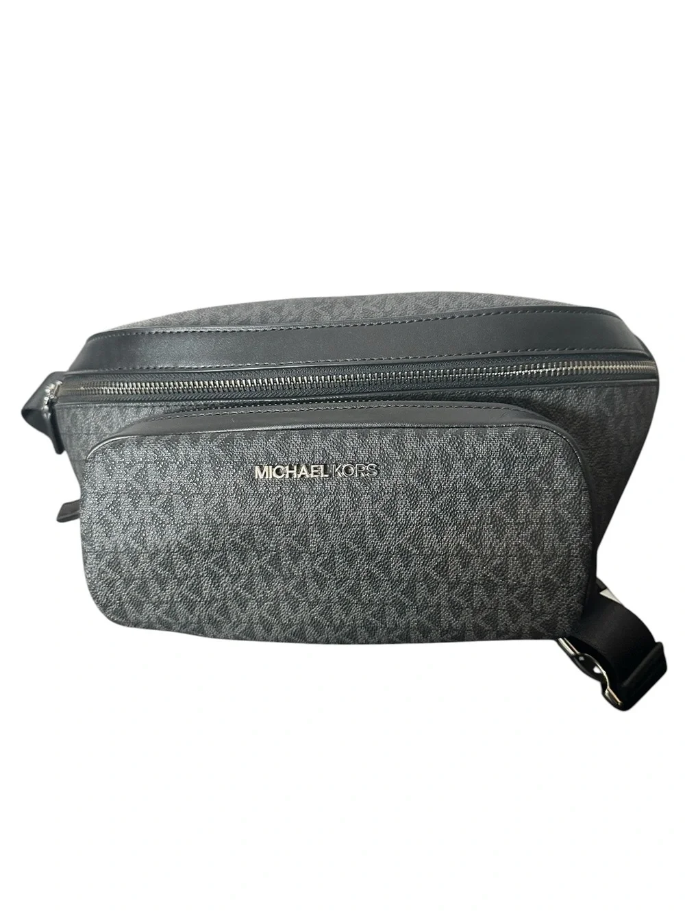 Michael Kors Cooper Charcoal Monogram Utility Belt Bag Fanny Pack Crossbody - Picture 3 of 11